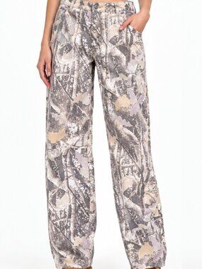 NWT House fit printed low-rise baggy jean 100% cotton